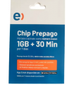 Chip prepago Entel 1Gb mas 30 min.